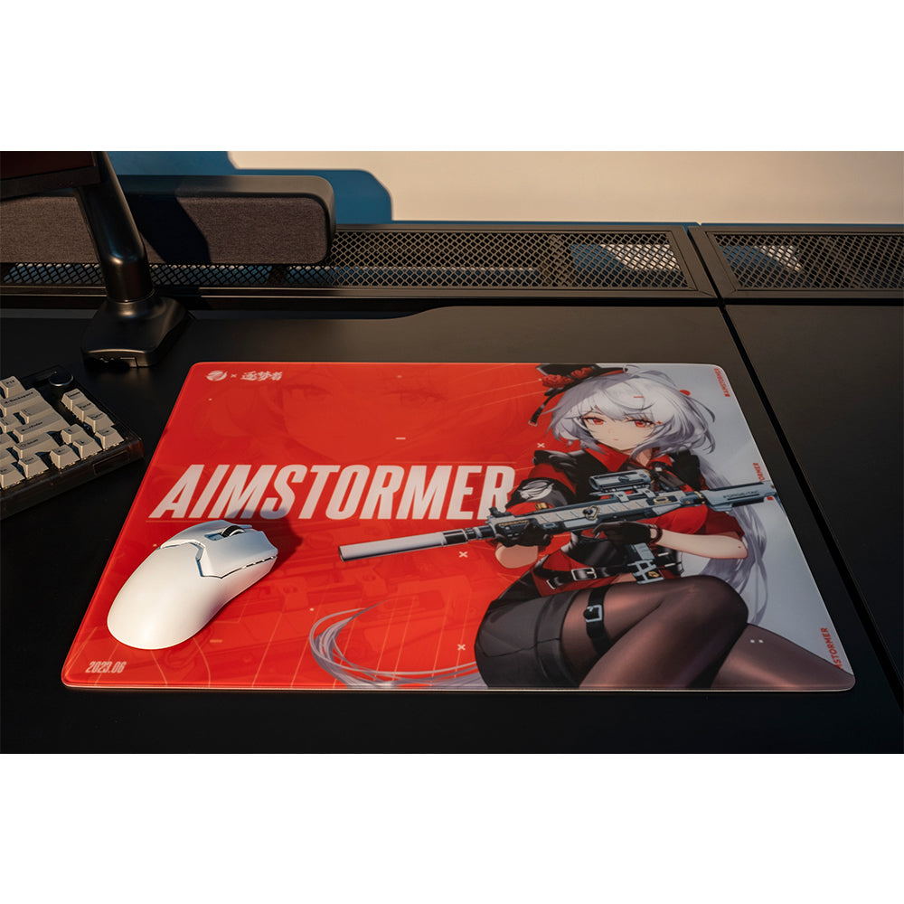 Dream Gamer Float Glass Mousepad AIMSTORMER Red