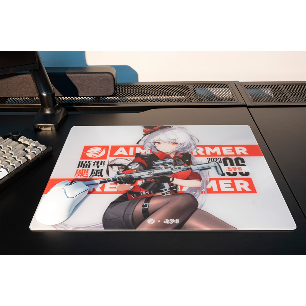 Dream Gamer Float Glass Mousepad AIMSTORMER White