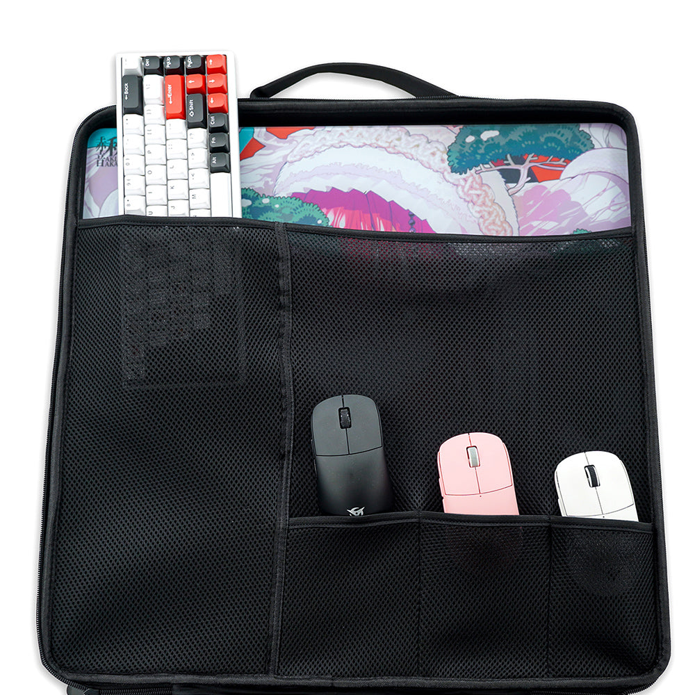 Dream Gamer x ふもコレ マウスパッド用キャリーバッグ(50cmx50cm スクエアサイズ対応)ブラック