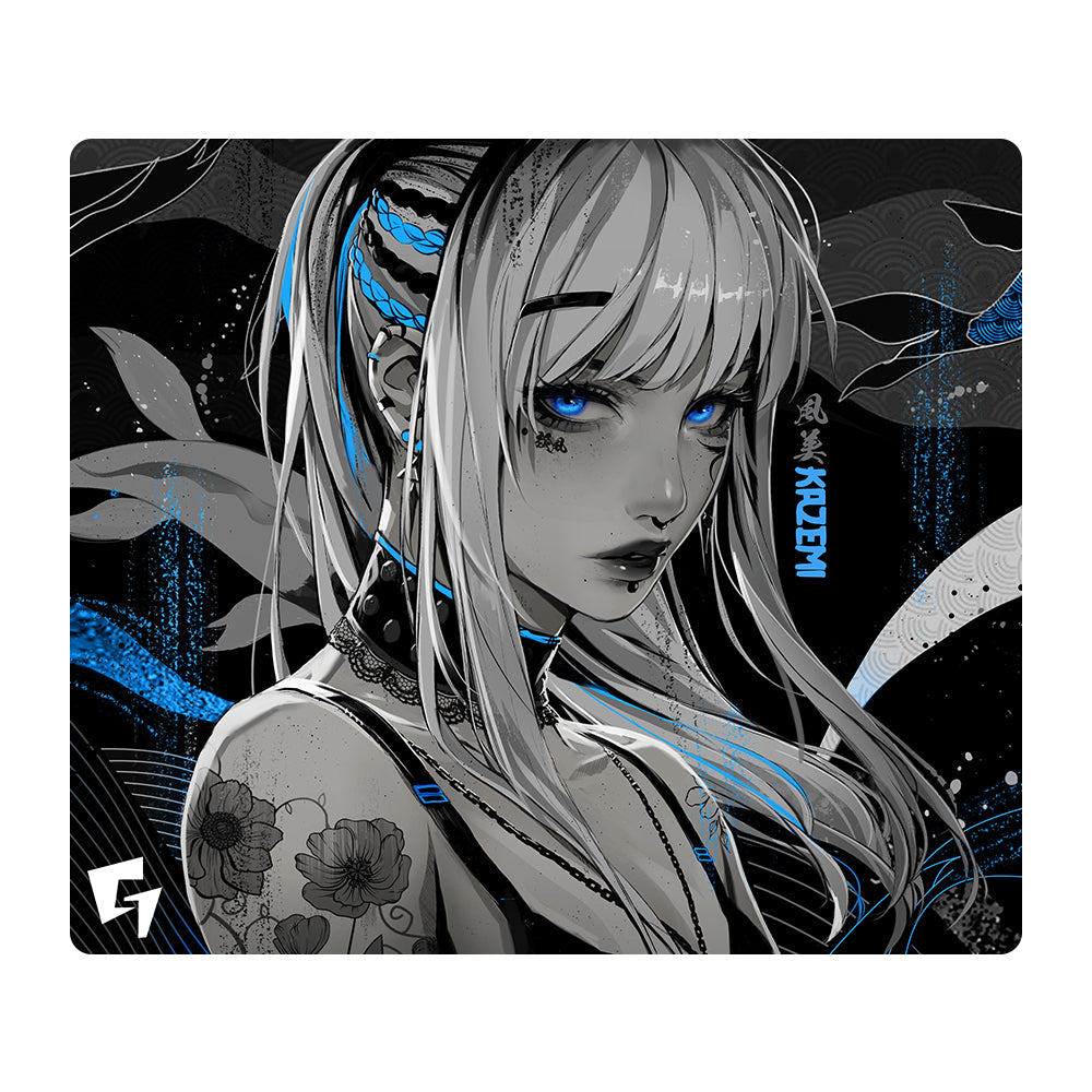 【2025年始棚卸キャンペーン】GLSSWRKS Kazemi Premium Glass Mousepad Blue 490x420mm【他商品との同梱不可】