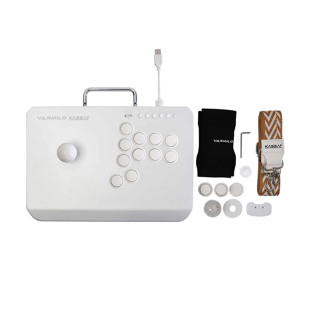 VARMILO KASSAI Lunar Silver Arcade Joystick Controller for Fighting Games