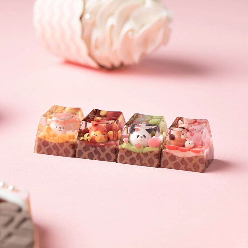 KEYMOJI Animal Ice Cream Artisan Keycap for Cherry MX Switches Chocolate