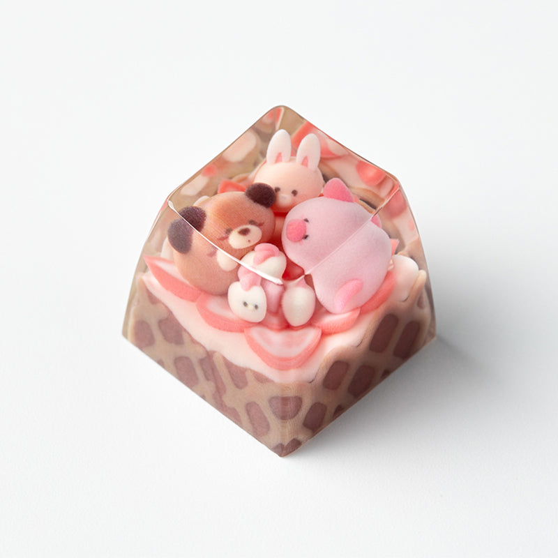 KEYMOJI Animal Ice Cream Artisan Keycap for Cherry MX Switches Strawberry