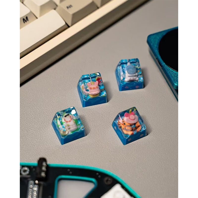 KEYMOJI Pool Party Artisan Keycap for Cherry MX Switches Boss Seal