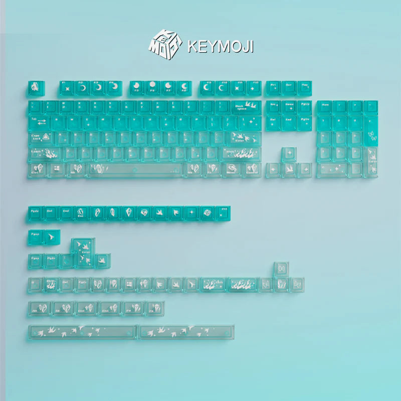 KEYMOJI Gem Series Phosphophyllite Clear Keycap Set
