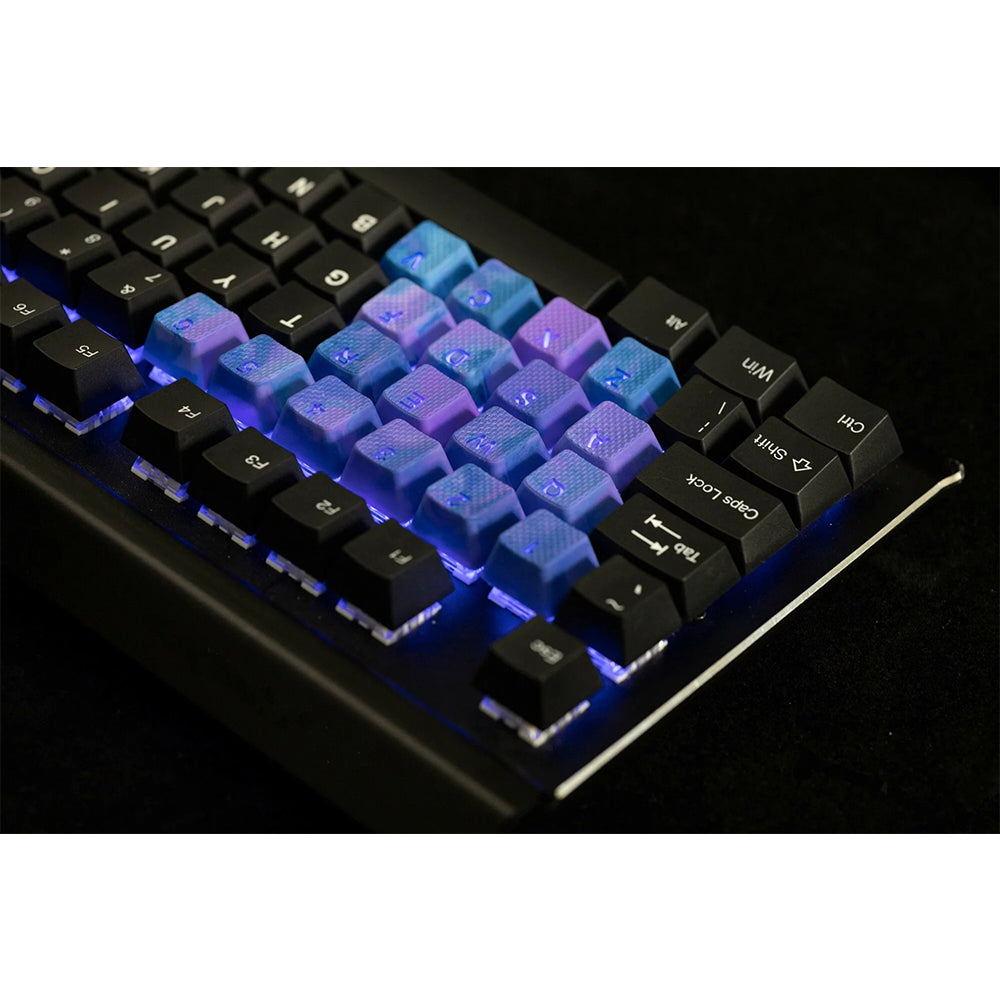 Tai-Hao Rubberized Gaming Keycap Mark II - 23keys Dark Purple & Blue Camo