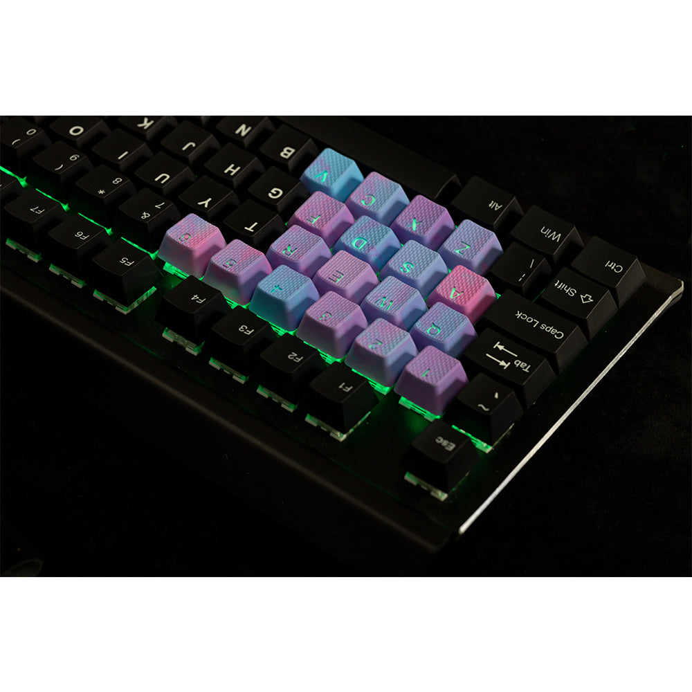 Tai-Hao Rubberized Gaming Keycap Mark II - 23keys Pink & Blue Camo