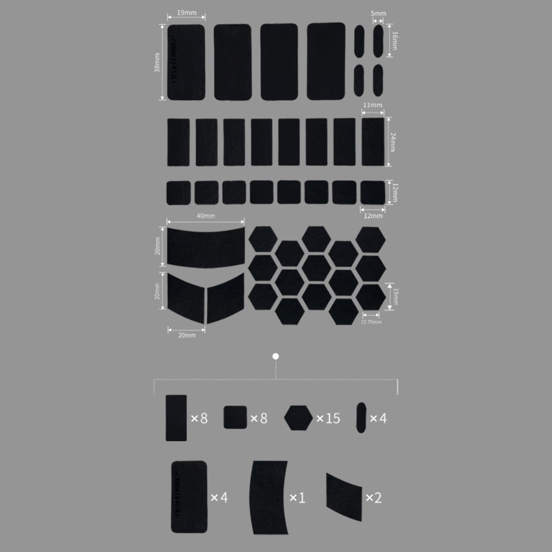 X-raypad Cicada Wings V2 Slicks Universal Pre-cut Grip Tape BLACK Kitty
