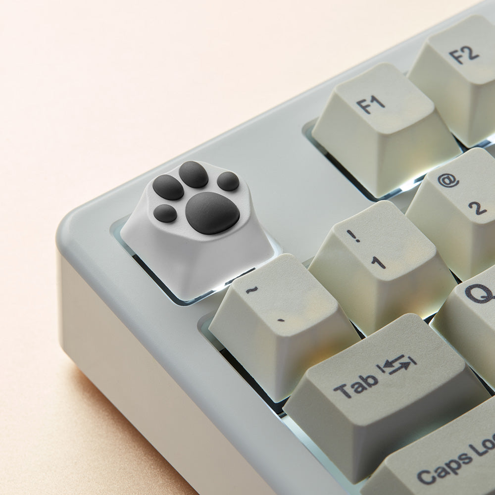 ZOMO PLUS ABS Kitty Paw Keycap White Grey for Cherry MX Switches