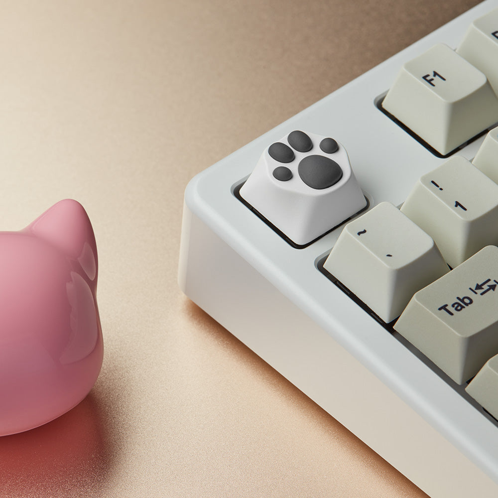ZOMO PLUS ABS Kitty Paw Keycap White Grey for Cherry MX Switches