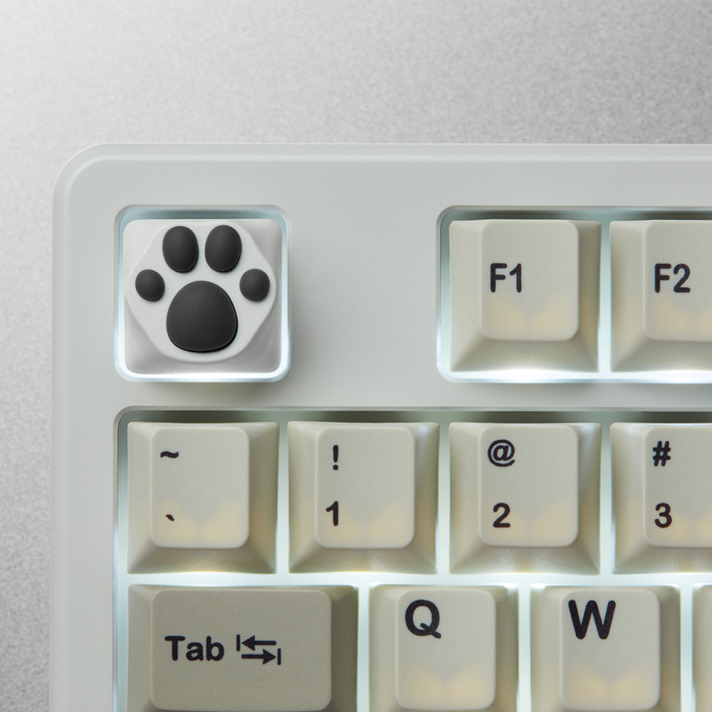 ZOMO PLUS ABS Kitty Paw Keycap White Grey for Cherry MX Switches