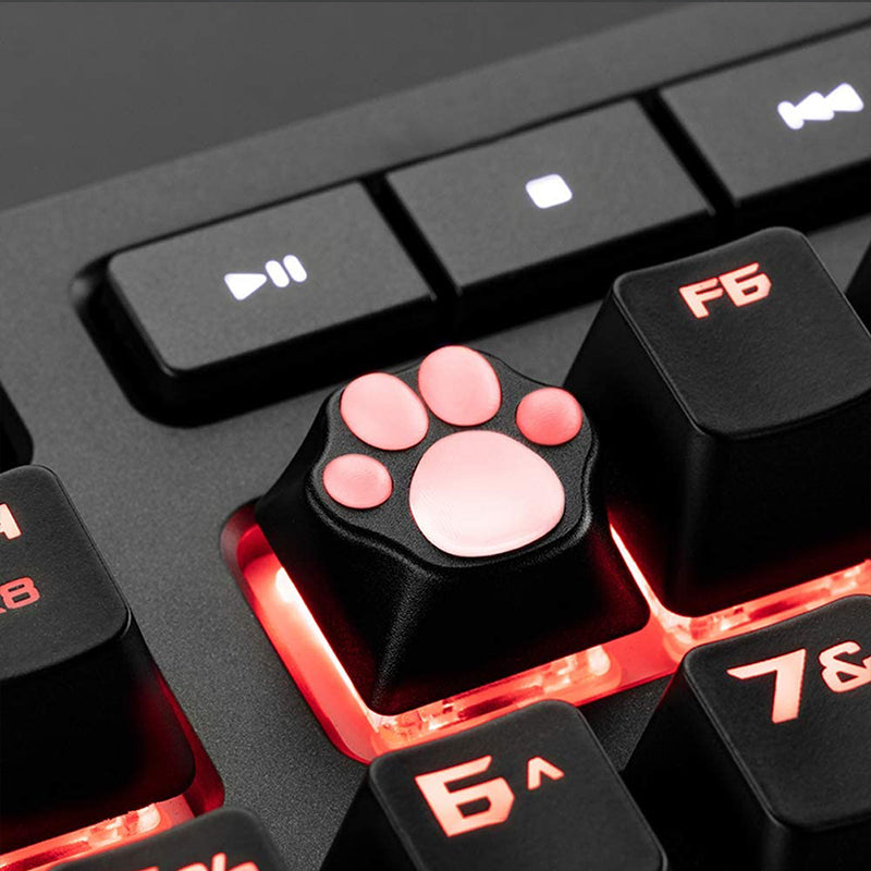 ZOMO PLUS Aluminum & Silicone Kitty Paw Artisan Keycap Black x Transparent