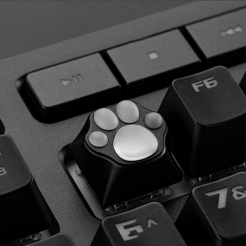 ZOMO PLUS Aluminum & Silicone Kitty Paw Artisan Keycap Black x Transparent