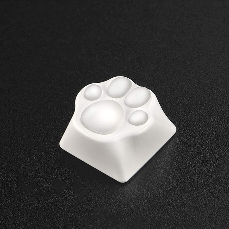 ZOMO PLUS Aluminum & Silicone Kitty Paw Artisan Keycap White x Transparent