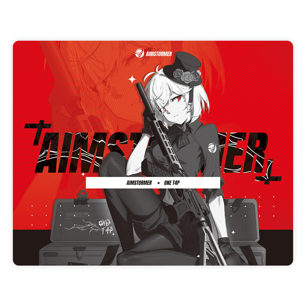 Dream Gamer Thunder Glass Mousepad AIMSTORMER Red【他商品との同梱不可】
