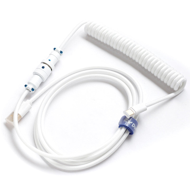 Ducky Premicord Custom Coiled USB Cable Pure White