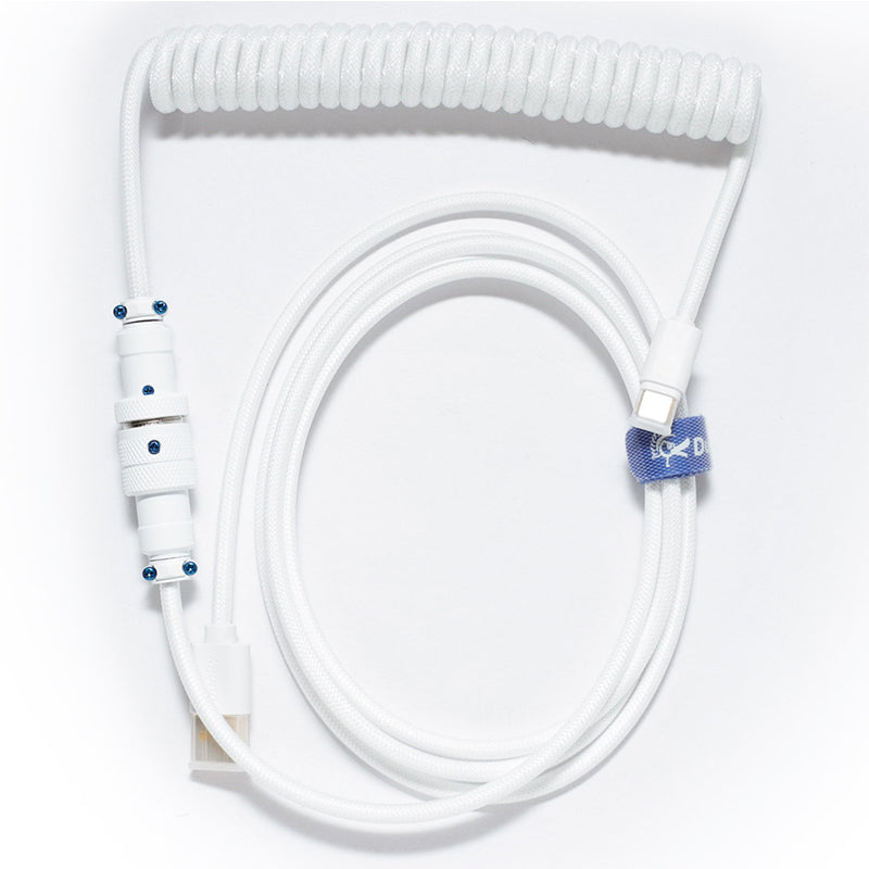 Ducky Premicord Custom Coiled USB Cable Pure White