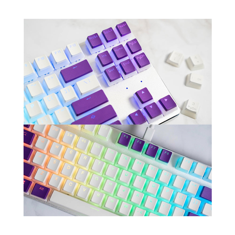 Ducky Seamless Legend Pudding Keycap Set Purple White