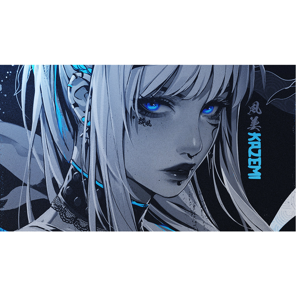 【2025年始棚卸キャンペーン】GLSSWRKS Kazemi Premium Glass Mousepad Blue 490x420mm【他商品との同梱不可】