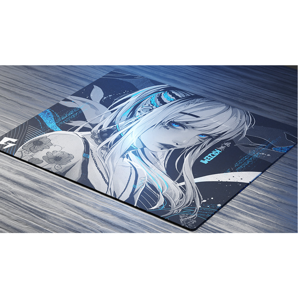 【2025年始棚卸キャンペーン】GLSSWRKS Kazemi Premium Glass Mousepad Blue 490x420mm【他商品との同梱不可】