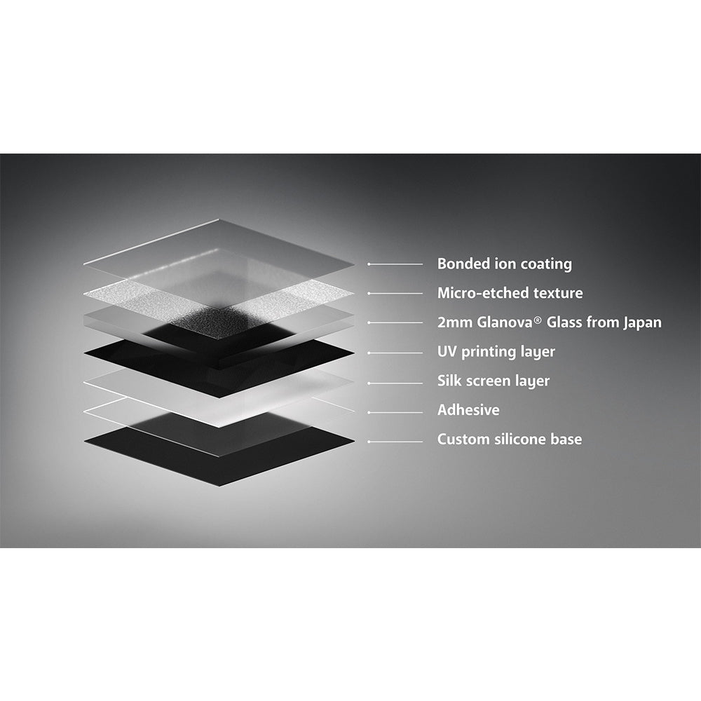 GLSSWRKS Polarity Series Glass Mousepad Large 490x420mm Black