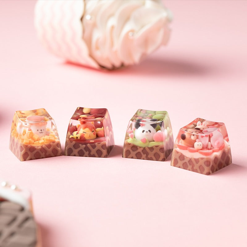 KEYMOJI Animal Ice Cream Artisan Keycap for Cherry MX Switches Chocolate