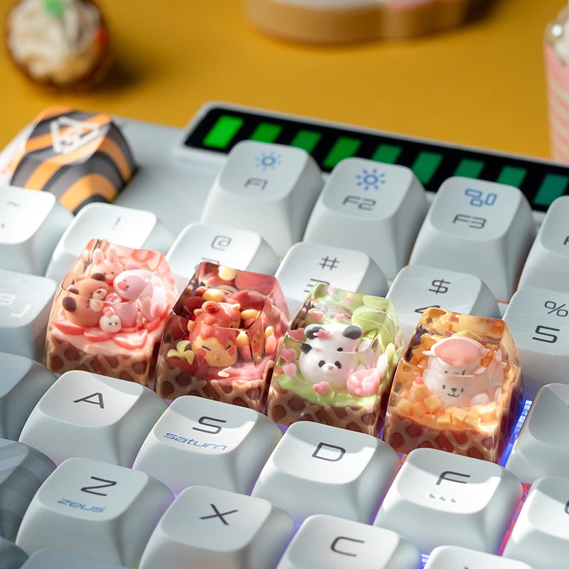 KEYMOJI Animal Ice Cream Artisan Keycap for Cherry MX Switches Chocolate