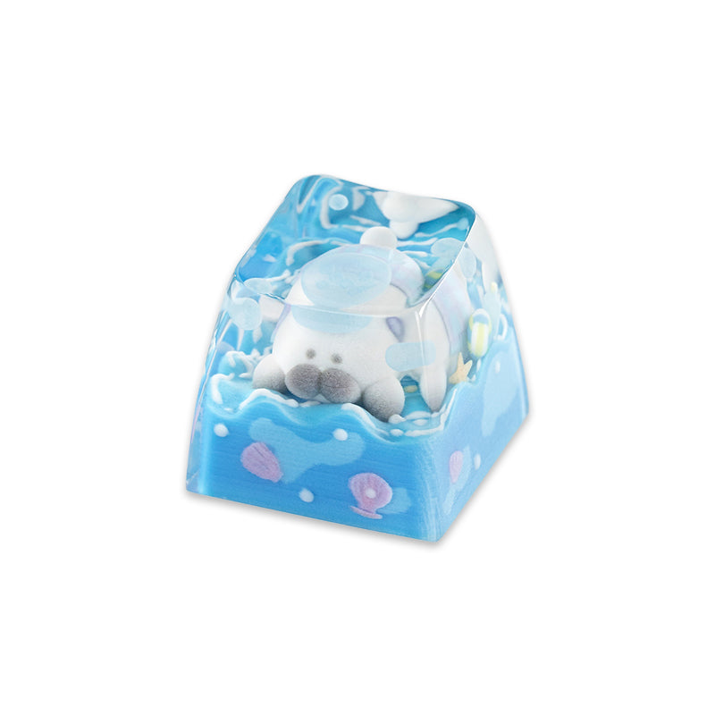 KEYMOJI Pool Party Artisan Keycap for Cherry MX Switches Boss Seal