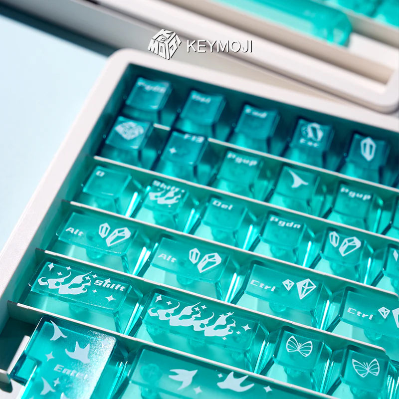 KEYMOJI Gem Series Phosphophyllite Clear Keycap Set