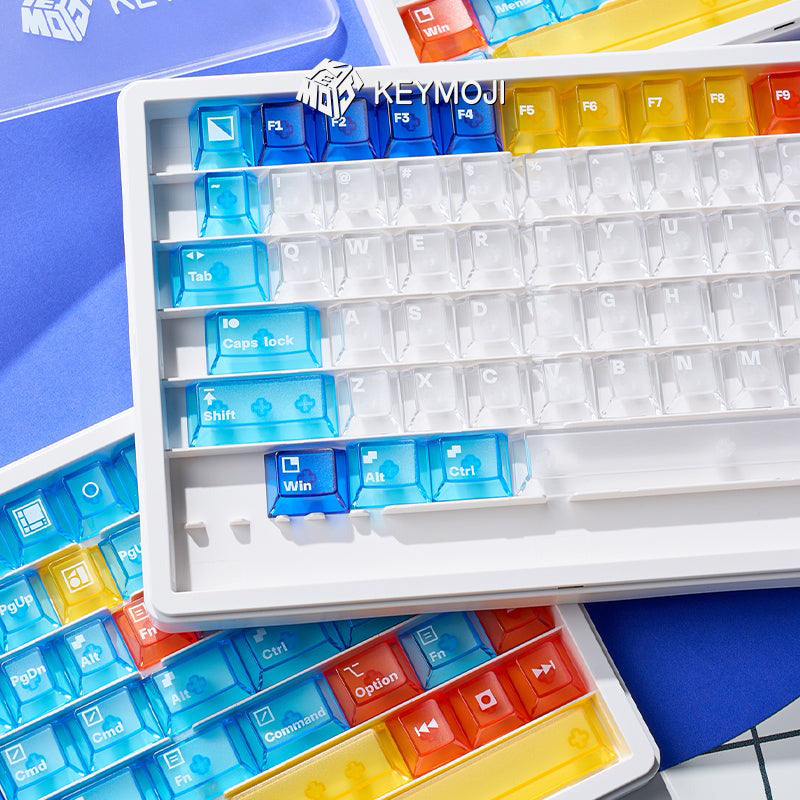 KEYMOJI Mondrian Geometric Figure Clear Keycap Set