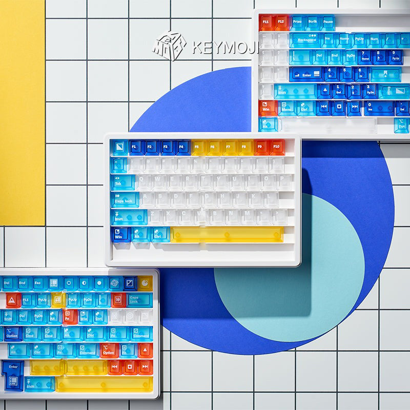 KEYMOJI Mondrian Geometric Figure Clear Keycap Set