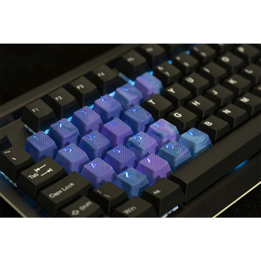 Tai-Hao Rubberized Gaming Keycap Mark II - 23keys Dark Purple & Blue Camo