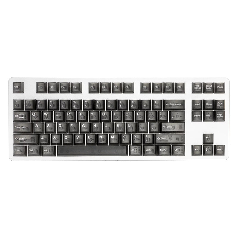 Tai-Hao Translucent Cubic ABS double shot keycap Smoky Quartz