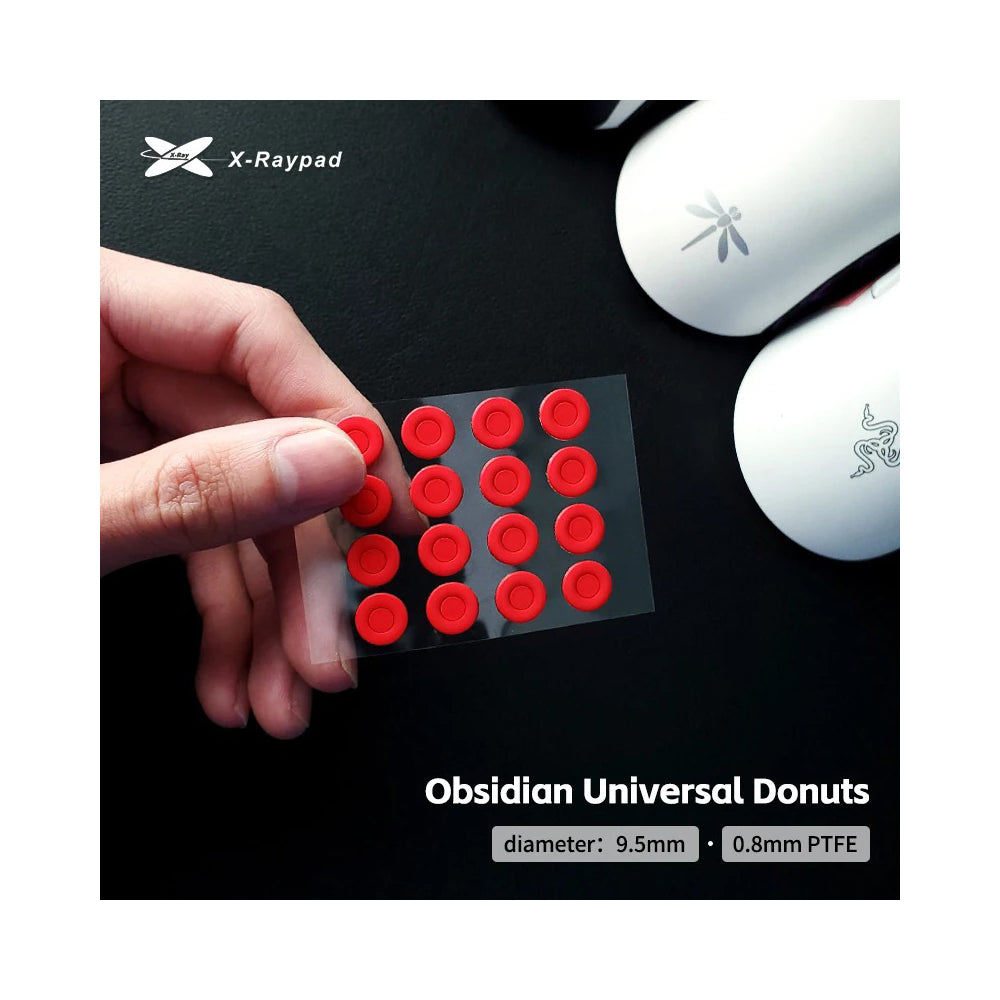 X-raypad Obsidian Control Mouse Skates Universal 0.8mm PTFE Donuts 32個入り