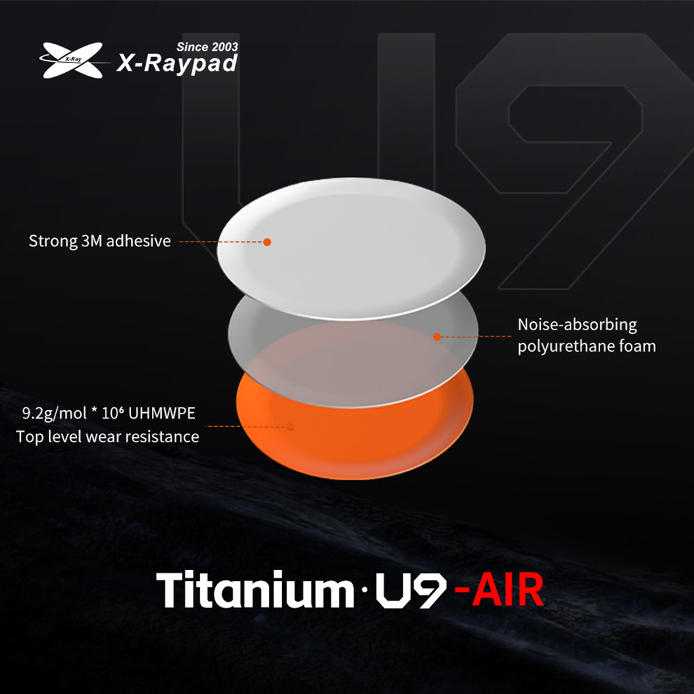 X-raypad Titanium U9 Air Universal Dot Premium Gaming Mouse Skates 40個入り