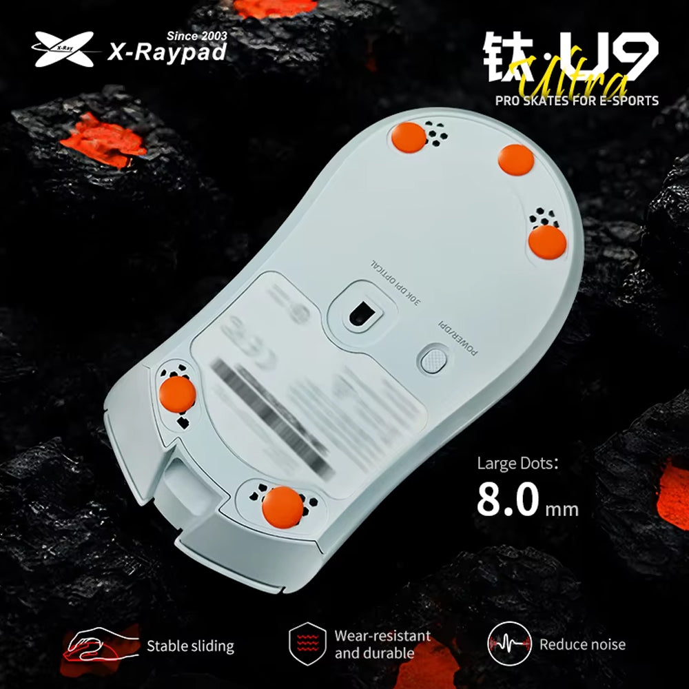 X-raypad Titanium U9 Ultra Universal Dot Premium Gaming Mouse Skates 8mm 40個入り