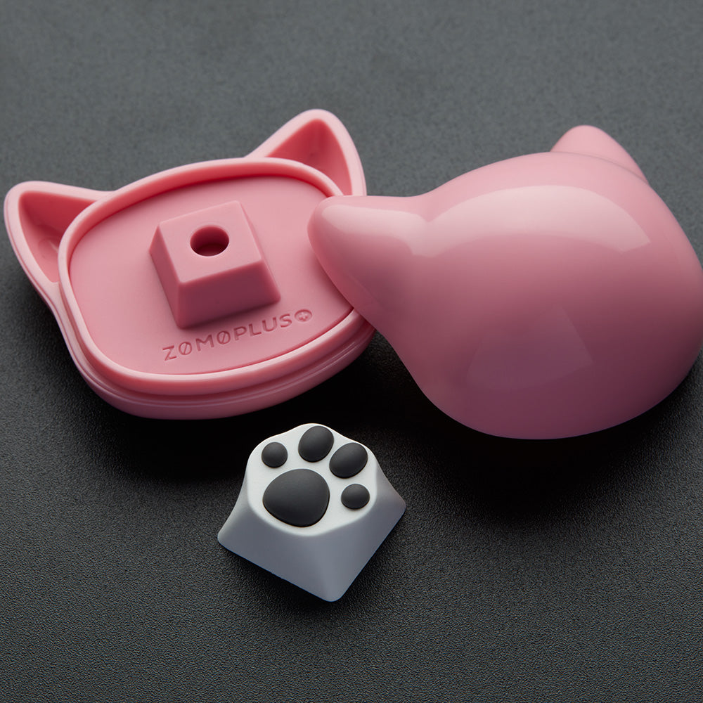 ZOMO PLUS ABS Kitty Paw Keycap White Grey for Cherry MX Switches