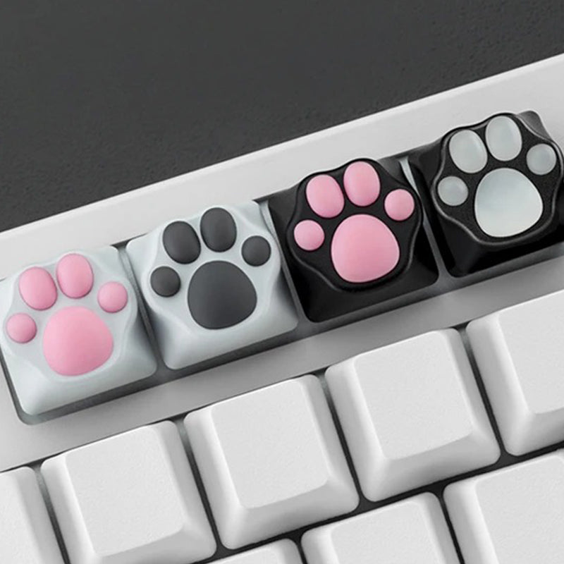 ZOMO PLUS Aluminum & Silicone Kitty Paw Artisan Keycap Black x Transparent
