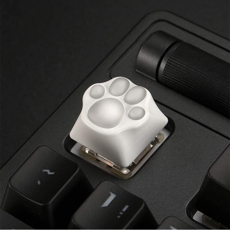 ZOMO PLUS Aluminum & Silicone Kitty Paw Artisan Keycap White x Transparent